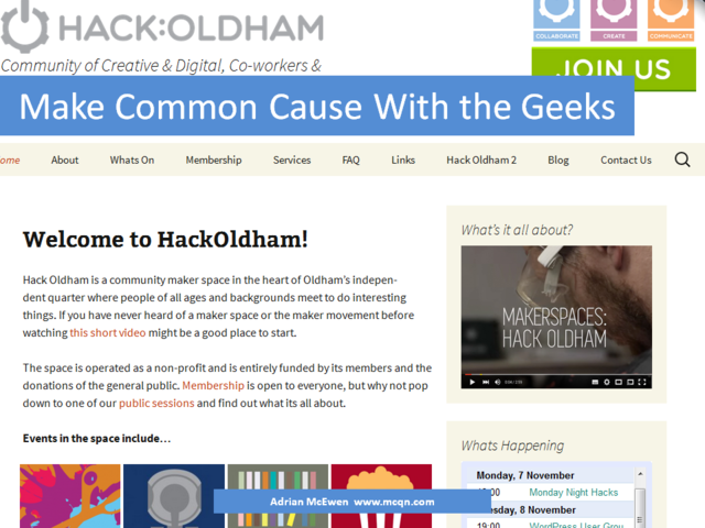 Make Common Cause With the Geeks: HackOldham