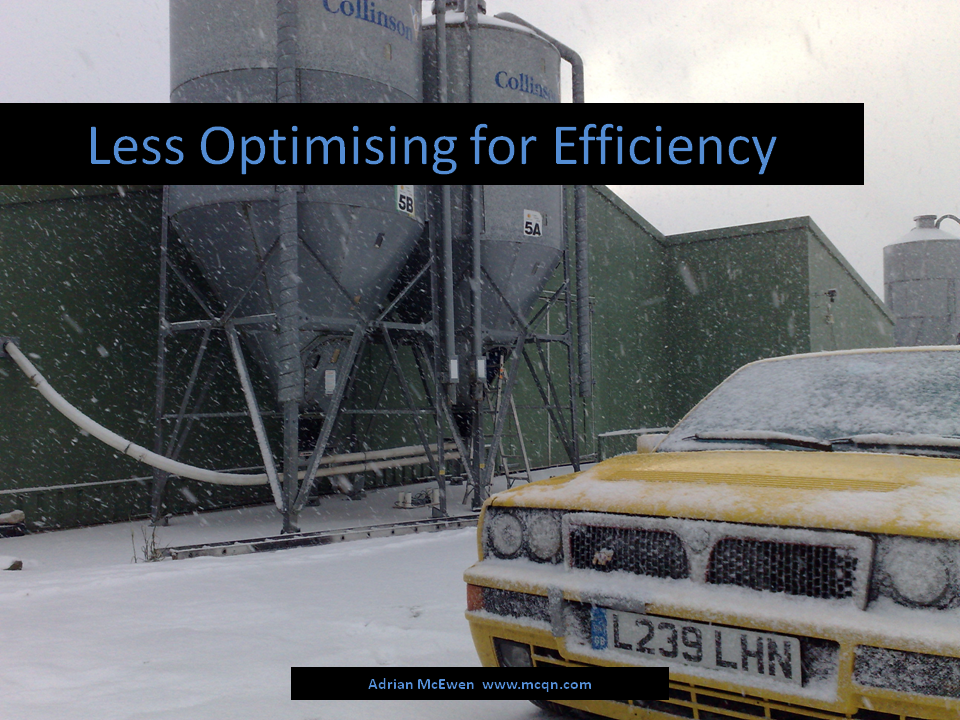 Less Optimising for Efficiency