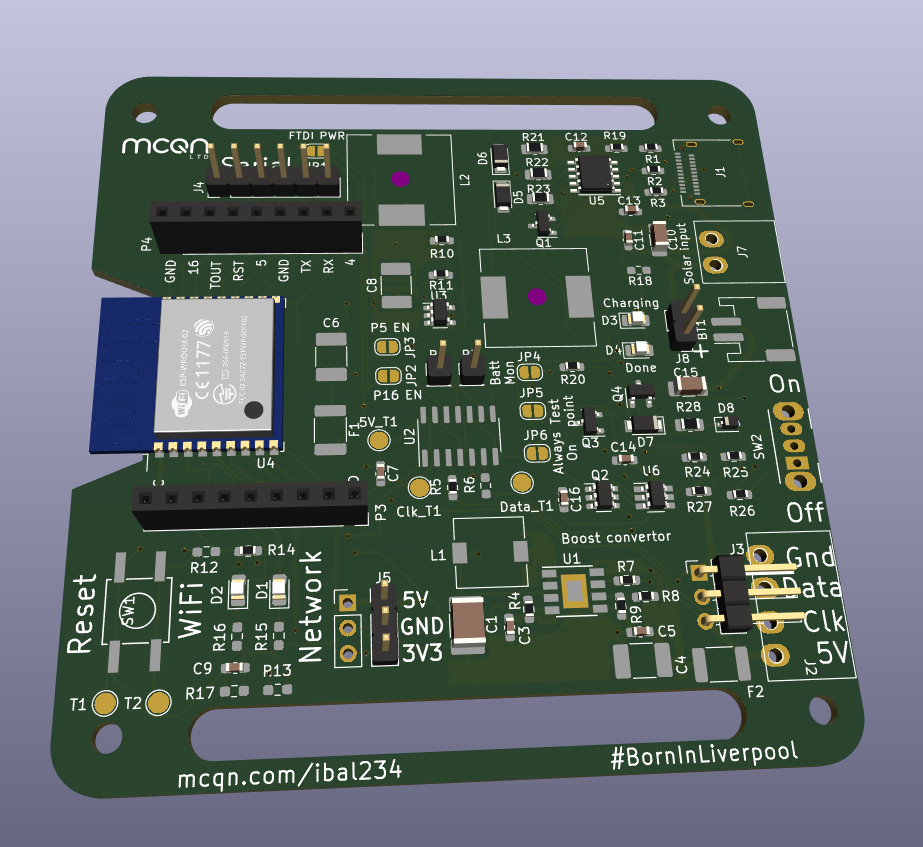 A 3D render of a circuit board