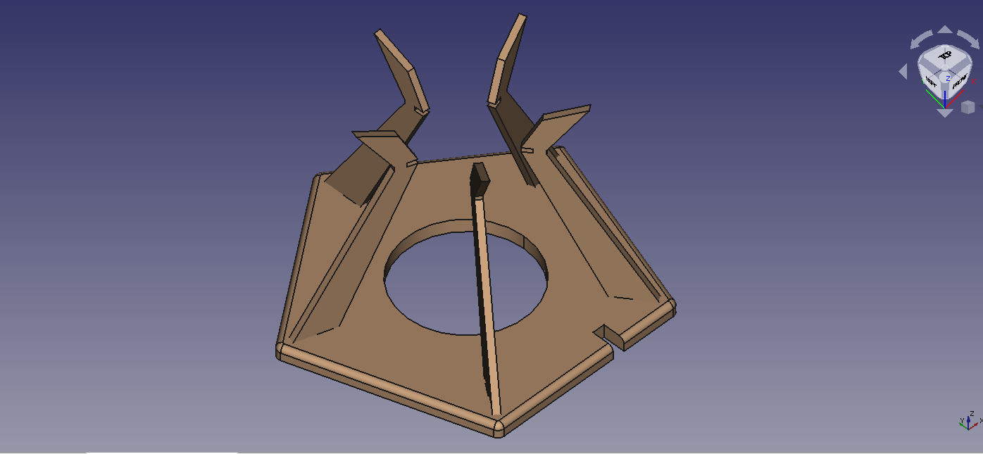 A screenshot of FreeCAD showing the new design of the Ackers Bell taking shape