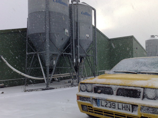 A snowy farm