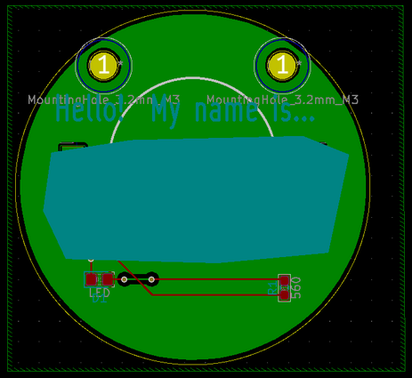 Screengrab of one of the PCB designs from the My First PCB course